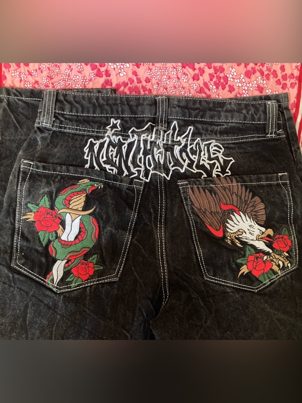 Women's Ninth Hall Ambush Black Boot Cut Jeans with Embroidered Pocket Detail - Picture 5 of 10
